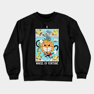 Wheel of Fortune - Mystical Medleys - Vintage Cartoon Tarot Crewneck Sweatshirt